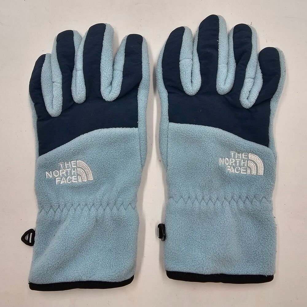 The North Face Denali Etip Gloves Blue 2 Tone Fleece Womens Size Medium